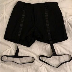 Black strap shorts